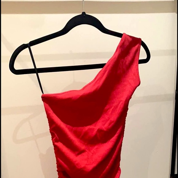 Maxi Red One Shoulder Dress - Picture 1 of 2